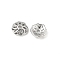 Brass Bead Caps, Flower, Platinum, 6x2mm, Hole: 1mm