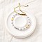 ABS Imitation Pearl Beads Braided Bead Bracelets for Women, with Brass Heart Beads, Platinum & Golden, Inner Diameter: 2-1/8 inch(5.3cm)~3-3/8 inch(8.6cm)