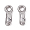 Non-Tarnish 304 Stainless Steel Ice Pick Pinch Bails, Cone, Stainless Steel Color, 8.5x2.3mm, Hole: 1.5mm, Pin: 0.9mm