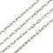Tarnish Resistant 304 Stainless Steel Cable Chains, Soldered, Flat Oval, Stainless Steel Color, 4x2x0.5mm