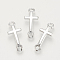 Alloy Links connectors, Cross, Platinum, 19.5x8x1.5mm, Hole: 2mm