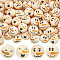 PH PandaHall 4 Styles Snowman Wood Beads, 80pcs 16mm Wooden Beads Ball Head Beads with 4.2mm Large Hole Spacer Beads Wooden Loose Beads for DIY Bracelet Necklace Jewelry Macrame Making Hair Crafts