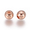 Brass Spacer Beads, Round, Rose Gold, 4mm, Hole: 1.5mm