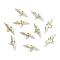 Nickel Free & Lead Free Golden Alloy Pendants, Long-Lasting Plated, Heart with Wing Charms, 14x34x3mm, Hole: 1mm