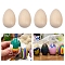 Unfinished Chinese Cherry Wooden Simulated Egg Display Decorations, for Easter Egg Painting Craft, Floral White, 55.5x34mm