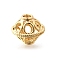 Brass Beads, Cadmium Free & Nickel Free & Lead Free, Globe, Hollow, Real 18K Gold Plated, 13x15mm, Hole: 3mm