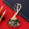Flower Embroidery Silk & Satin Drawstring Sachet Bags with Tassel, for Jewelry, Olive Drab, 10x8.5cm