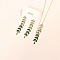 Wheat Alloy Gradient Color Cubic Zirconia Pendant Necklace & Stud Earring, Golden, Green, 400mm & 50mm