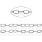 Tarnish Resistant 304 Stainless Steel Cable Chains, Soldered, with Card Paper, Oval, Stainless Steel Color, Links: 4x2.5x0.5mm, about 32.8 Feet(10m)/card