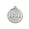 Brass Pendants, Flat Round, Long-Lasting Plated, Cadmium Free & Lead Free, Rack Plating, Platinum, 18x15x1.5mm, Hole: 1.5mm
