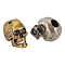 arricraft 2 Pcs Skull Brass Beads, Skull Shape Paracord Beads Knife Bead Charms Skull Knife Lanyard Bead for Keychain Handcrafted Charms, Antique Bronze & Silver