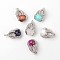 Eagle Claw Alloy Natural & Synthetic Mixed Stone Pendants, Platinum, 34~36x22~24x16mm, Hole: 5x8mm
