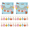 Alloy Enamel Pendant Locking Stitch Markers, 304 Stainless Steel Leverback Earring & Brass Wine Glass Charm Rings Stitch Marker, Sunflower with Smiling Face/Daisy, Mixed Color, 3.4~3.5cm, 6 style, 2pcs/style, 12pcs/set