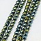 Electroplate Non-magnetic Synthetic Hematite Beads Strands, Faceted, Round, Grade A, Green Plated, 3mm, Hole: 1mm, about 127pcs/strand, 16 inch