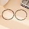 Ring with Leopard Print Alloy Hoop Earrings, Platinum, 70x3mm