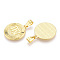 Brass Pendants, Cadmium Free & Nickel Free & Lead Free, Twelve Constellations, Flat Round, Real 18K Gold Plated, 24x20.5x2mm, Hole: 3.5x7mm