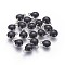 304 Stainless Steel Enamel Charms, Enamelled Sequins, Flat Round, Stainless Steel Color, Black, 6.5x4.5x2.5mm, Hole: 0.8mm