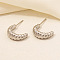 Stylish Irregular Stainless Steel Half Hoop Stud Earrings for Women, Golden