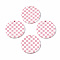 Opaque Cellulose Acetate(Resin) Pendants, Flat Round with Grid Pattern, Pink, 27.5x27.5x2.5mm, Hole: 1.4mm