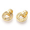 925 Sterling Silver Micro Pave Cubic Zirconia Charms, Donut, Nickel Free, with S925 Stamp, Real 18K Gold Plated, 13x10.5x6.5mm, Hole: 4.5mm