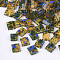 2-Hole Transparent Glass Seed Beads, Antique Style, Rectangle, Dark Green, 5x4.5~5.5x2~2.5mm, Hole: 0.5~0.8mm