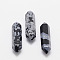 Faceted Natural Snowflake Obsidian Healing Stones, Reiki Energy Balancing Meditation Therapy Wand, Double Terminated Points, for Wire Wrapped Pendants Making, No Hole/Undrilled, 30x9x9mm