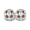 Brass Micro Pave Clear Cubic Zirconia Beads, Cadmium Free & Nickel Free & Lead Free, Rectangle, Platinum, 16x14x8mm, Hole: 1.8mm