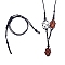Adjustable Braided Nylon Cord Macrame Pouch Necklace Making, Interchangeable Stone, with Glass Beads, Black, 18-7/8 inch(48cm)