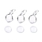 DIY Earring Making, with Brass Leverback Earring Findings and Transparent Oval Glass Cabochons, Silver Color Plated, Cabochons: 11.5~12x4mm, 1pc/set, Earring Findings: 25x14mm, Tray: 12mm, Pin: 0.8mm, 1pc/set