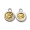 Alloy Pendants, Long-Lasting Plated, Cadmium Free & Lead Free, Flat Round, Matte Platinum Color, 24.5x19x3.5mm, Hole: 4mm