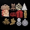 10 Pcs Christmas Theme Scrapbook Paper Set, Decorative Paper, Christmas Bell, 81~99x37.5~86x0.1mm