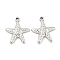 Non-Tarnish 304 Stainless Steel Pendants, Starfish Charm, Stainless Steel Color, 23x20x3mm, Hole: 2mm