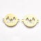 201 Stainless Steel Links connectors, Laser Cut Links, Flat Round with Family, Golden, 15.5x19.5x1mm, Hole: 1.5mm