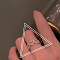 Hollow Out Heart Brass Micro Pave Clear Cubic Zirconia Cuff Rings for Women, Platinum, Inner Diameter: Adjustable