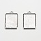 Rectangle Tibetan Style Alloy Pendant Cabochon Settings, Plain Edge Bezel Cups, Cadmium Free & Lead Free, Antique Silver, Tray: 18x25mm, 31x20x2mm, Hole: 3mm, about 285pcs/1000g
