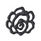 Rack Plating Spray Painted Alloy Cabochons, Lead Free & Cadmium Free & Nickel Free, Flower, Black, 15x14.5x1.3mm