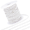 Polyester Braid Ribbon, with Plastic Spool, Flat Wave, White, 1/8 inch(3mm), about 48~50.00 Yards/Roll