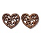Walnut Wood Laser Cut Pendants, Hollow Charms, Undyed, Heart, 27x29.5x2.5mm, Hole: 1.5mm
