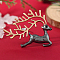 Christmas Theme Golden Alloy Rhinestone Brooch Pin, Colorful, Deer