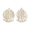 Natural White Shell Chandelier Components, Hollow Flat Round Links, WhiteSmoke, 27.5x21.5x1.5mm, Hole: 0.8 and 0.9mm