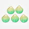 Transparent Acrylic Links connectors, with Plated Bottom, Scallop Shape, Lawn Green, 35x32x5mm, Hole: 1.2mm