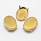 Oval Brass Sew on Prong Settings, Claw Settings for Pointed Back Rhinestone, Golden, 8x6x0.4mm, Fit for 6x8mm cabochons, about 800pcs/bag