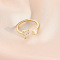 Fashionable Brass Cubic Zirconia Cuff Rings, Letter, Open Rings, Golden, Letter P, Inner Diameter: 16~19mm