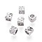 Brass Spacer Beads, Cadmium Free & Nickel Free & Lead Free, Faceted, Cube, Real Platinum Plated, 2.5x2.5x2~2.5mm, Hole: 1.5mm