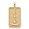 Brass Micro Pave Clear Cubic Zirconia Pendants, Real 18K Gold Plated, Tarot Card Charms, The Hanged Man, Real 18K Gold Plated, 30x15x4mm, Hole: 3~4mm
