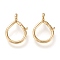 Brass Keychain Clasp Findings, Long-Lasting Plated, Teardrop, Golden, 25.5x17.5x2mm, Hole: 4mm