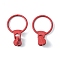 Alloy Zipper, with Resin Puller, Round, Cadmium Free & Lead Free, Dark Red, 37mm, ring: 31.5x23.5x1.5mm, zipper puller: 10.5x9x7.5mm