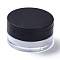 Reusable Plastic Loose Powder Bottles, Empty Bottles, DIY Makeup Powder Case, with Sponge Powder Puff, Mirror , Black, 7x3.85cm, Inner Diameter: 57mm