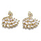 Brass Micro Pave Clear Cubic Zirconia Pendants, Cadmium Free & Nickel Free & Lead Free, Swan, Golden, 20x18.5x5.5mm, Hole: 1.2mm