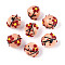Handmade Lampwork Enamel Beads, Round with Flower, Light Salmon, 16.5~19mm, Hole: 1.6mm